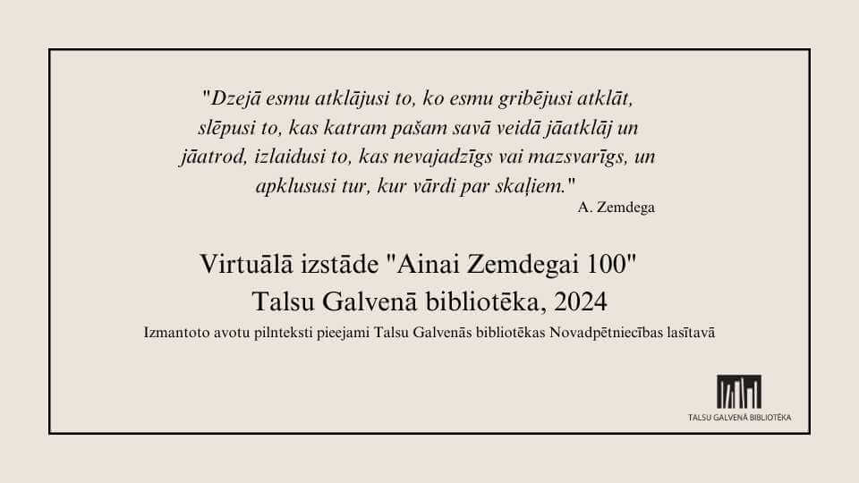 Izstāde - Ainai Zemdegai 100