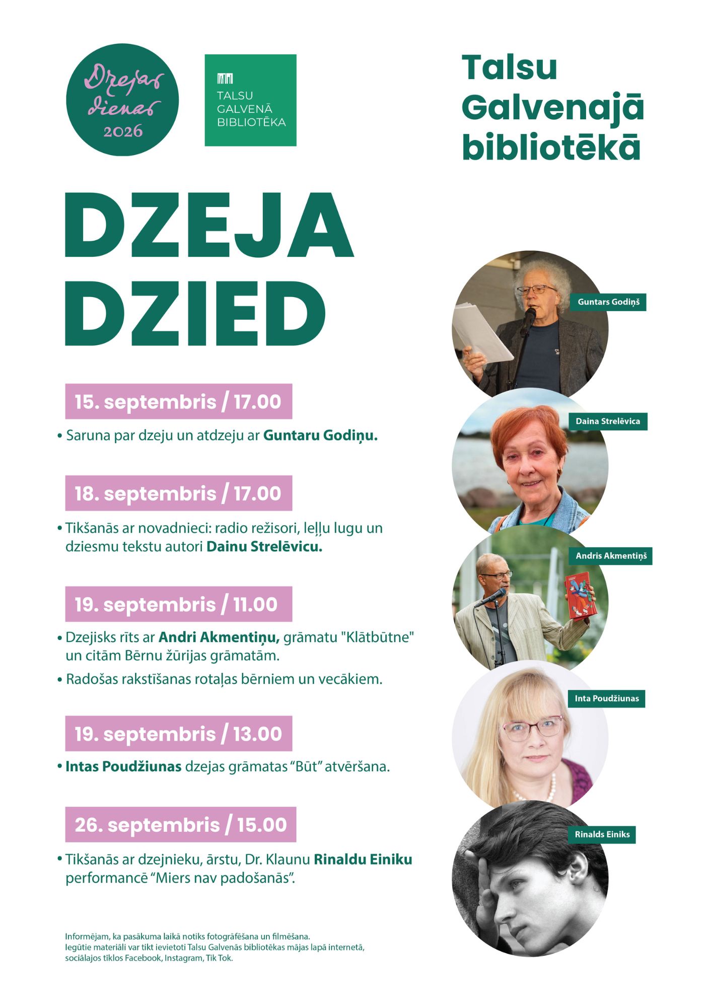 Dzejas dienu pasākumi